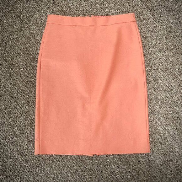 J. Crew No. 2 Double Serge Cotton Twill Pencil Skirt in Melon, size 4 - Picture 2 of 7